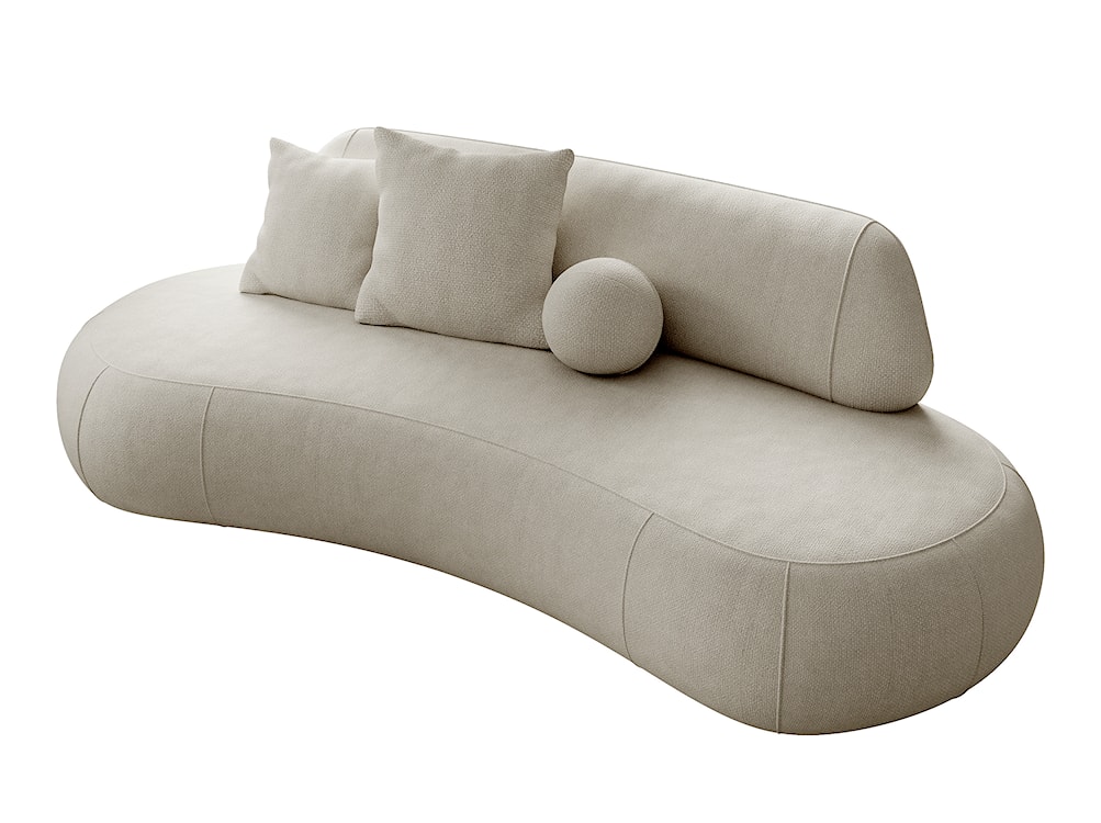 Sofa trzyosobowa Balme szarobeżowa w tkaninie łatwoczyszczącej  - zdjęcie 4