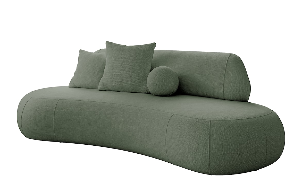 Sofa trzyosobowa Balme zielona w tkaninie łatwoczyszczącej