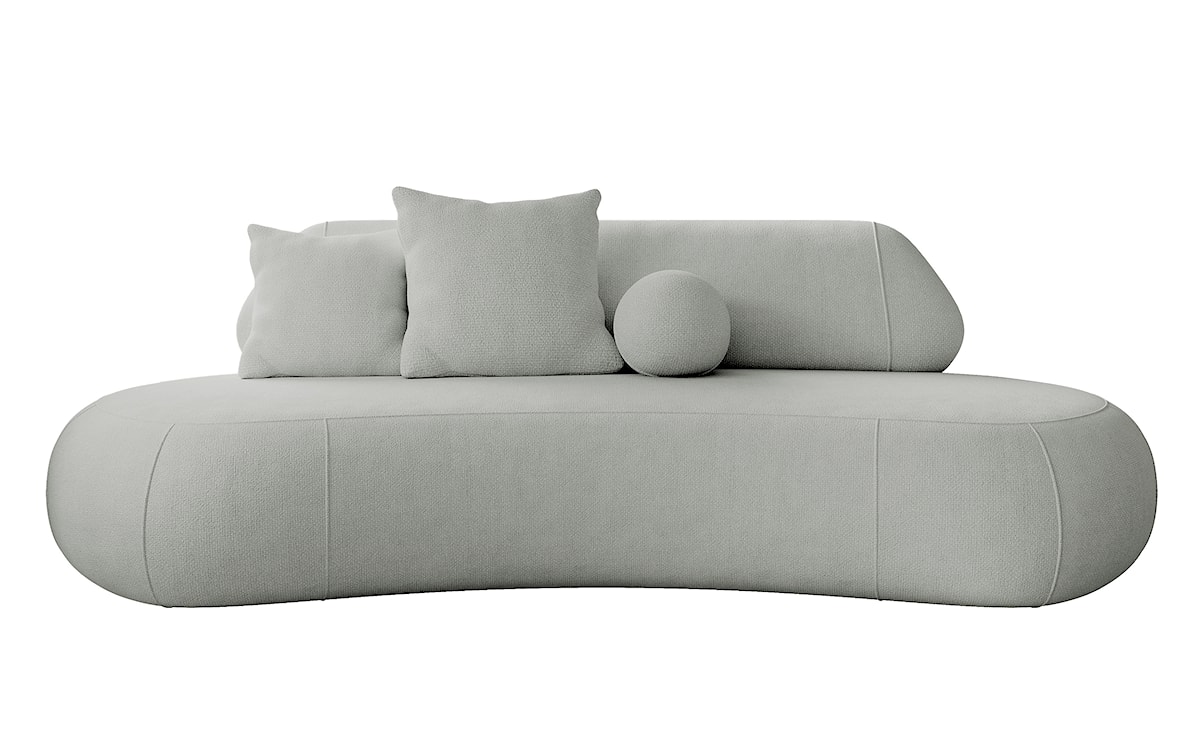 Sofa trzyosobowa Balme jasnoszara w tkaninie łatwoczyszczącej  - zdjęcie 3