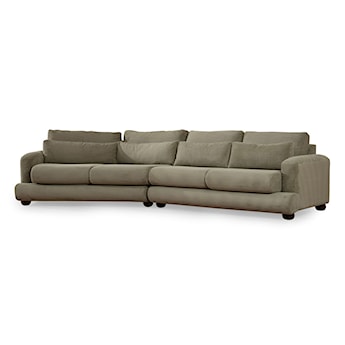 Sofa czteroosobowa Bellines sztruks khaki lewostronna