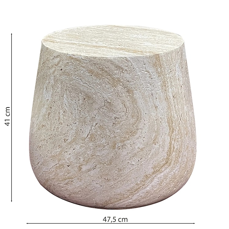 Stolik boczny Bonn średnica 47 cm włókno gliniane   - zdjęcie 5