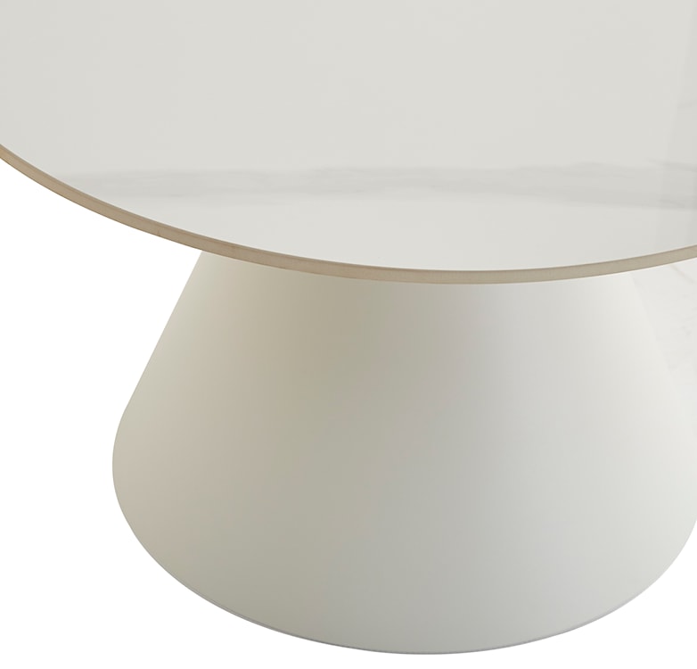 Zestaw stolików kawowych Blonco okrągłe 50 i 70 cm białe z kamiennym blatem i metalową podstawą  - zdjęcie 3