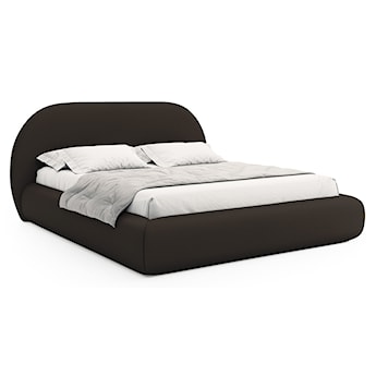 Łóżko tapicerowane 180x200 cm Buvio z pojemnikiem stelaż metalowy brązowe szenil