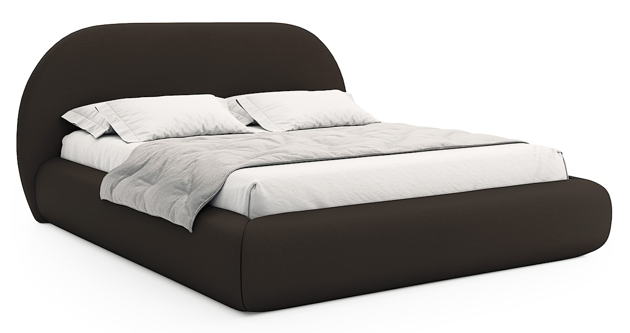 Łóżko tapicerowane 160x200 cm Buvio brązowe szenil 