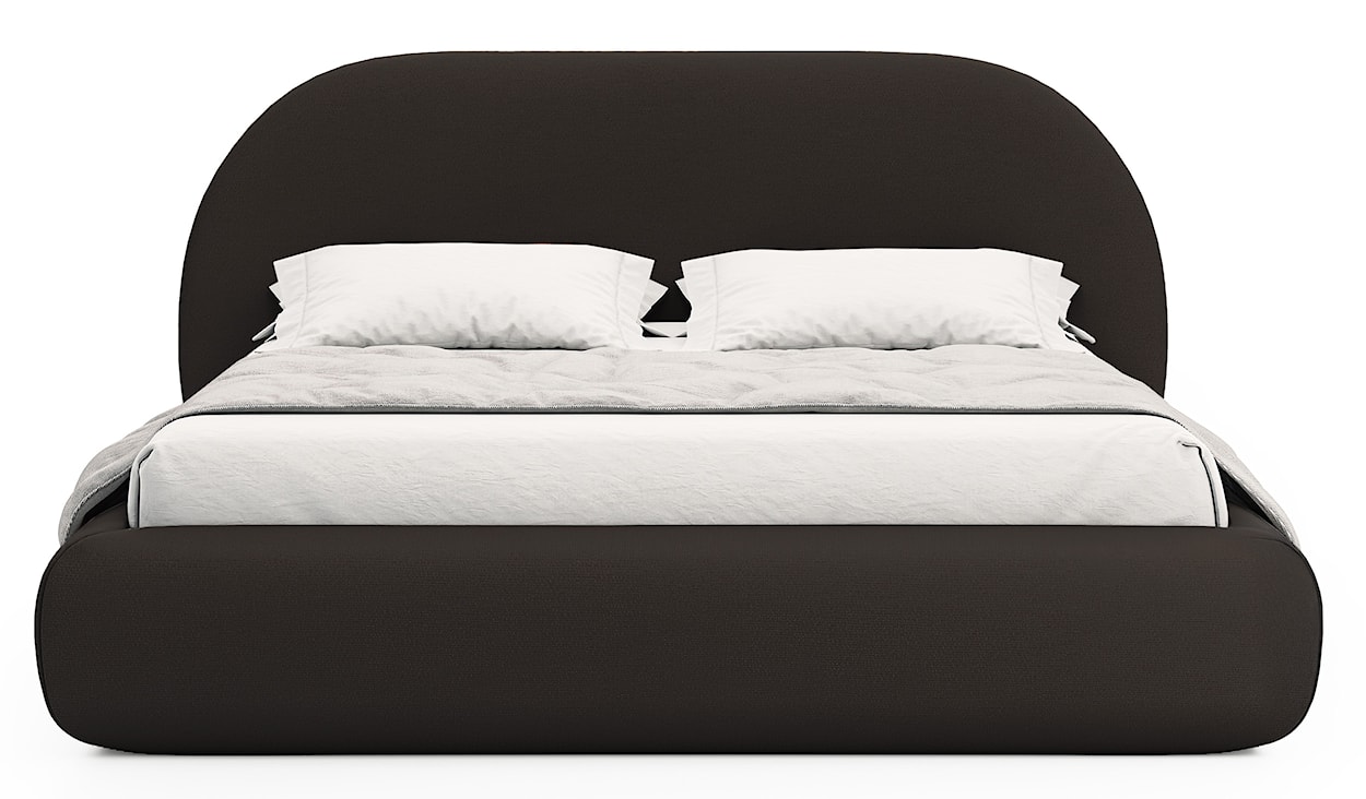 Łóżko tapicerowane 140x200 cm Buvio z pojemnikiem stelaż metalowy brązowe szenil  - zdjęcie 5