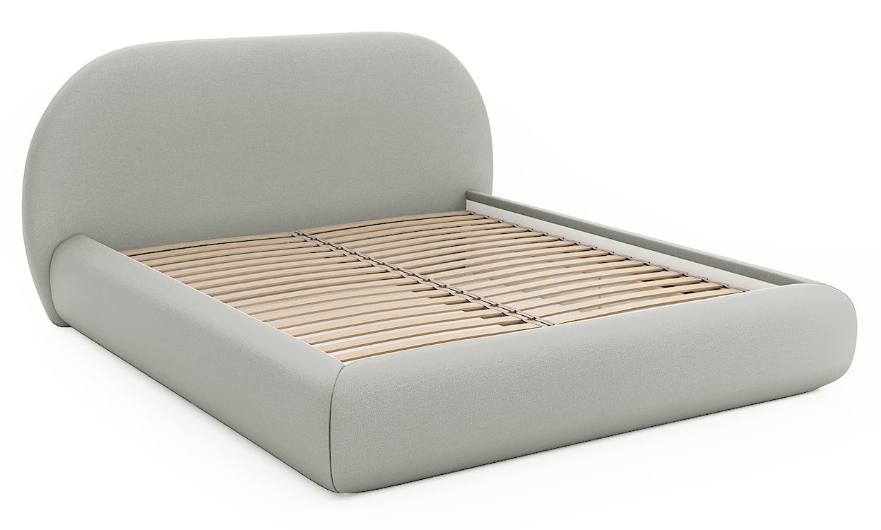 Łóżko tapicerowane 180x200 cm Buvio szarobeżowe szenil  - zdjęcie 3