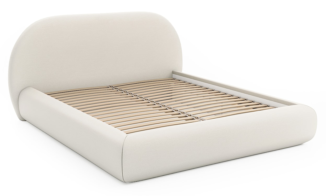 Łóżko tapicerowane 140x200 cm Buvio kremowe szenil  - zdjęcie 3