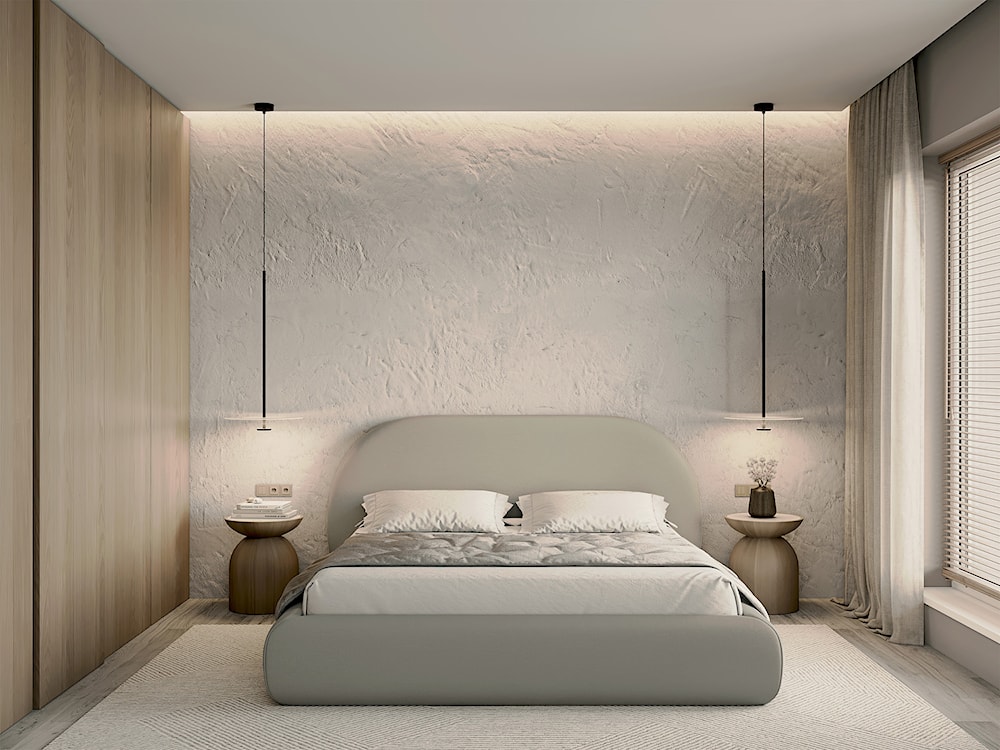 Łóżko tapicerowane 180x200 cm Buvio z pojemnikiem stelaż metalowy jasnobeżowe szenil  - zdjęcie 4