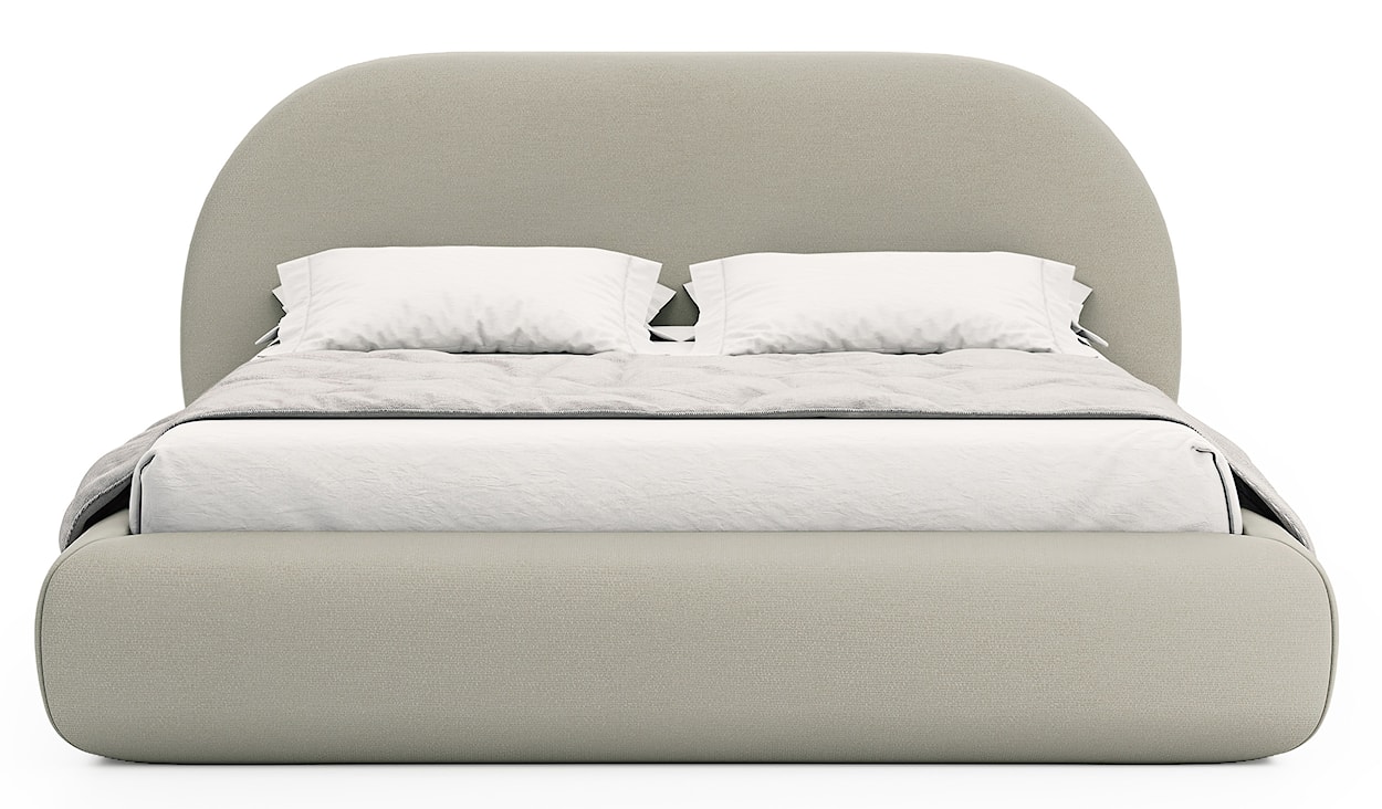 Łóżko tapicerowane 160x200 cm Buvio jasnobeżowe szenil  - zdjęcie 5