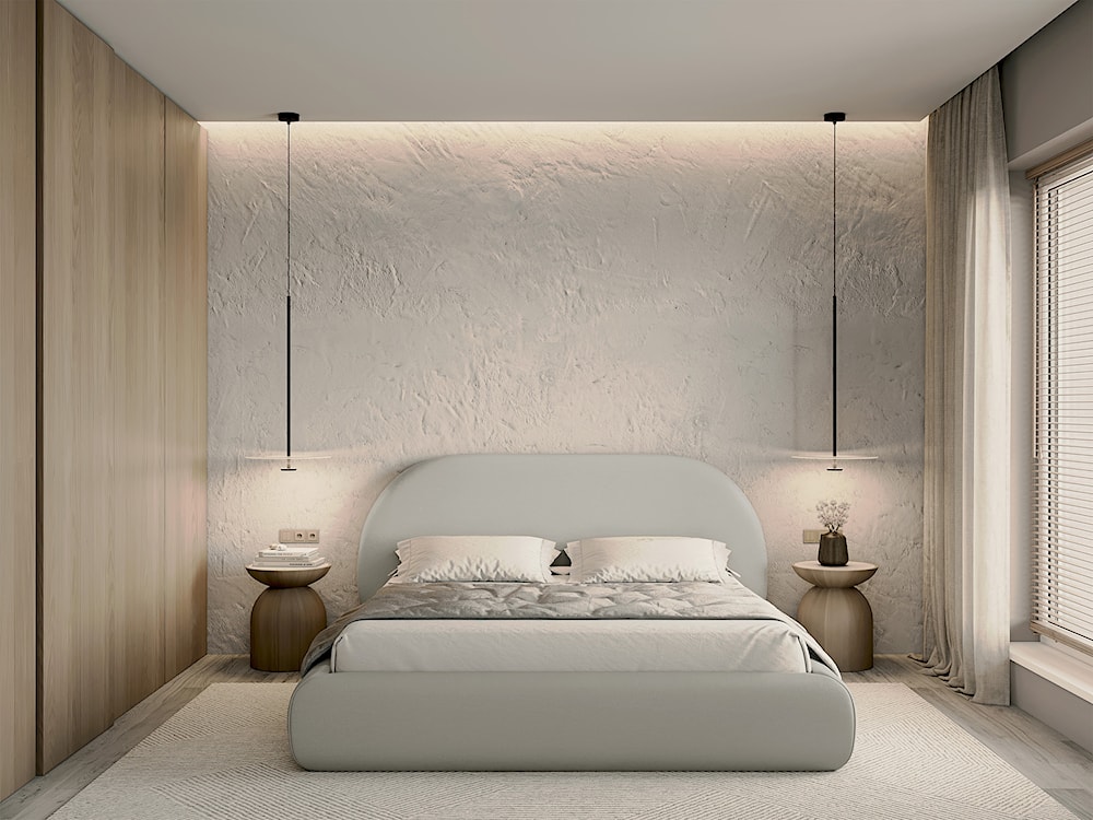 Łóżko tapicerowane 140x200 cm Buvio z pojemnikiem stelaż metalowy szarobeżowe szenil  - zdjęcie 4