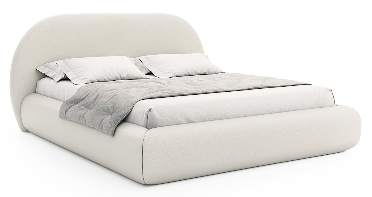 Łóżko tapicerowane 160x200 cm Buvio kremowe szenil