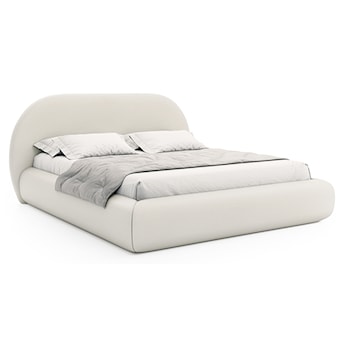Łóżko tapicerowane 140x200 cm Buvio kremowe szenil