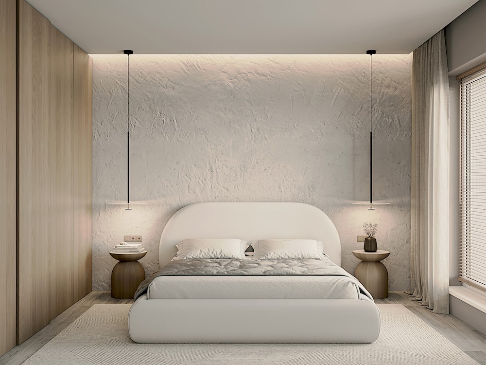 Łóżko tapicerowane 140x200 cm Buvio kremowe szenil  - zdjęcie 4