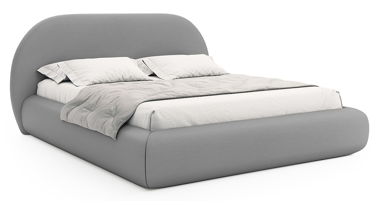 Łóżko tapicerowane 140x200 cm Buvio jasnoszare szenil