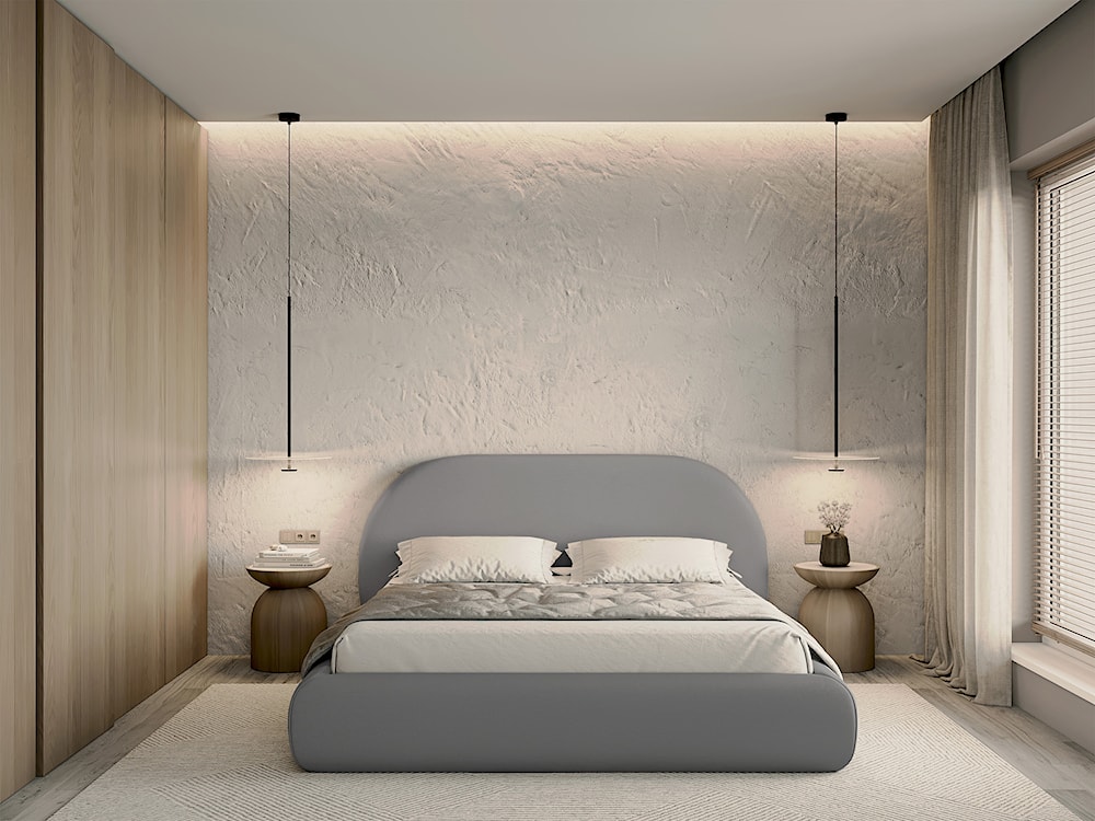 Łóżko tapicerowane 180x200 cm Buvio z pojemnikiem stelaż metalowy jasnoszare szenil  - zdjęcie 4