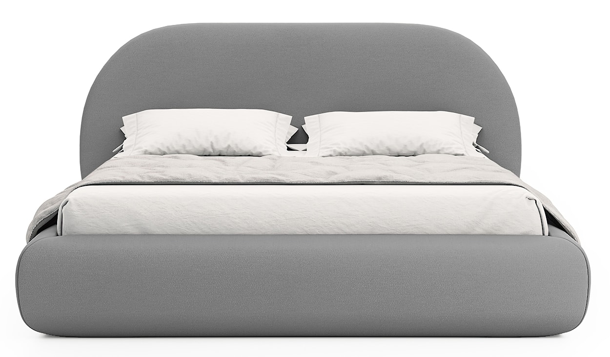 Łóżko tapicerowane 160x200 cm Buvio z pojemnikiem stelaż metalowy jasnoszare szenil  - zdjęcie 5