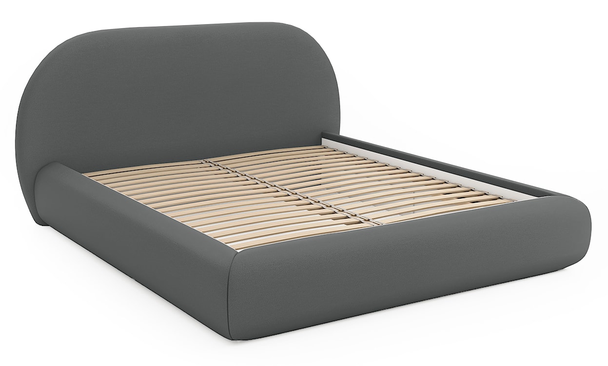 Łóżko tapicerowane 180x200 cm Buvio szare szenil  - zdjęcie 3