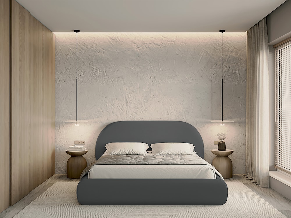 Łóżko tapicerowane 180x200 cm Buvio z pojemnikiem stelaż metalowy szare szenil  - zdjęcie 4