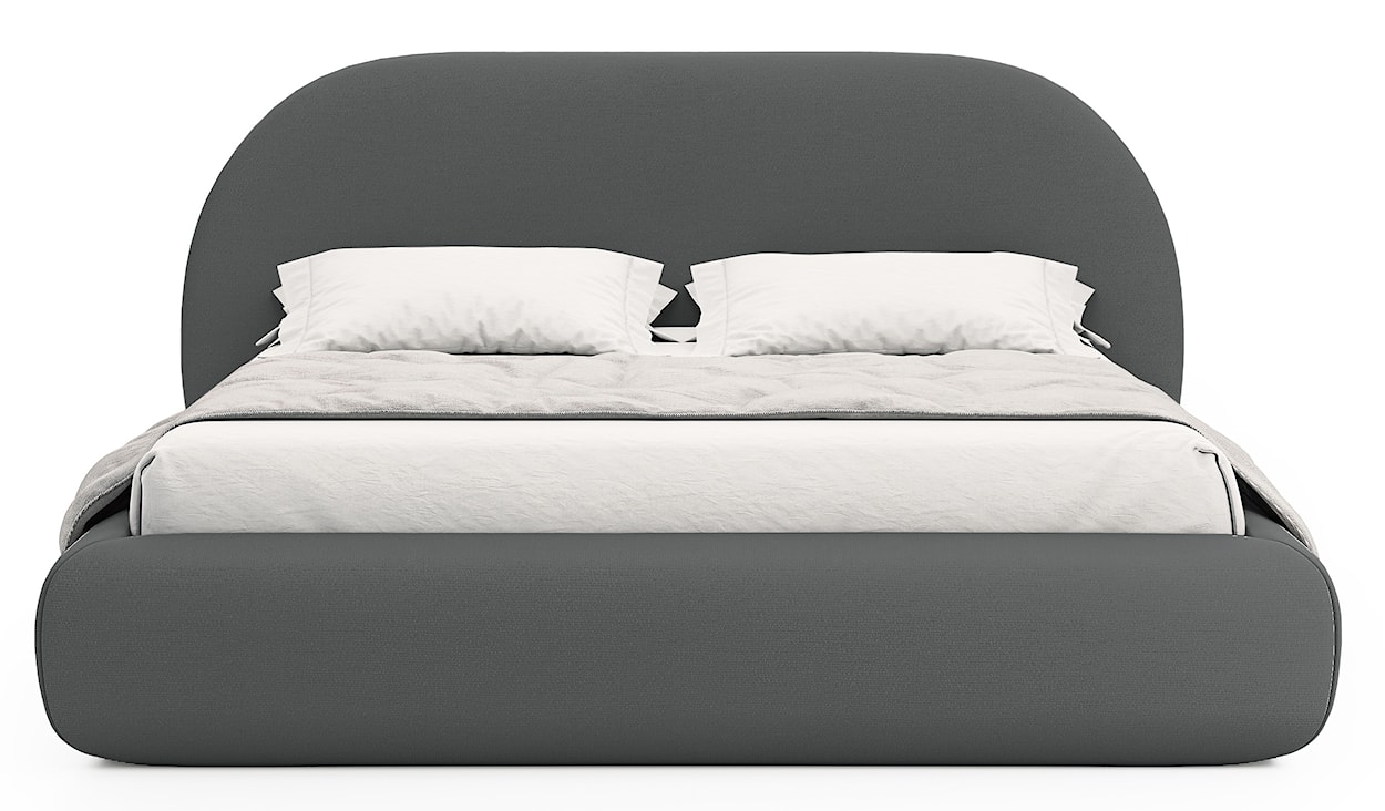 Łóżko tapicerowane 160x200 cm Buvio szare szenil  - zdjęcie 5