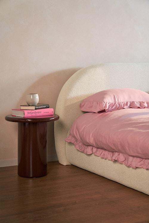 Łóżko tapicerowane 140x200 cm Buvio kremowe boucle  - zdjęcie 5