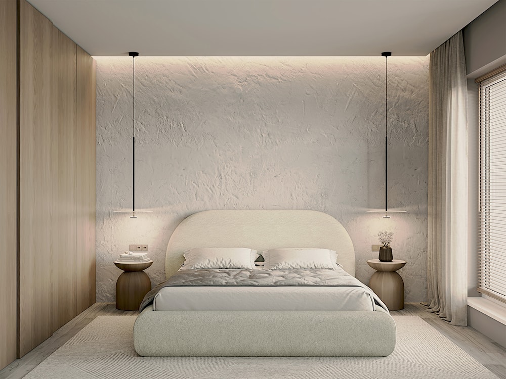 Łóżko tapicerowane 180x200 cm Buvio kremowe boucle  - zdjęcie 6