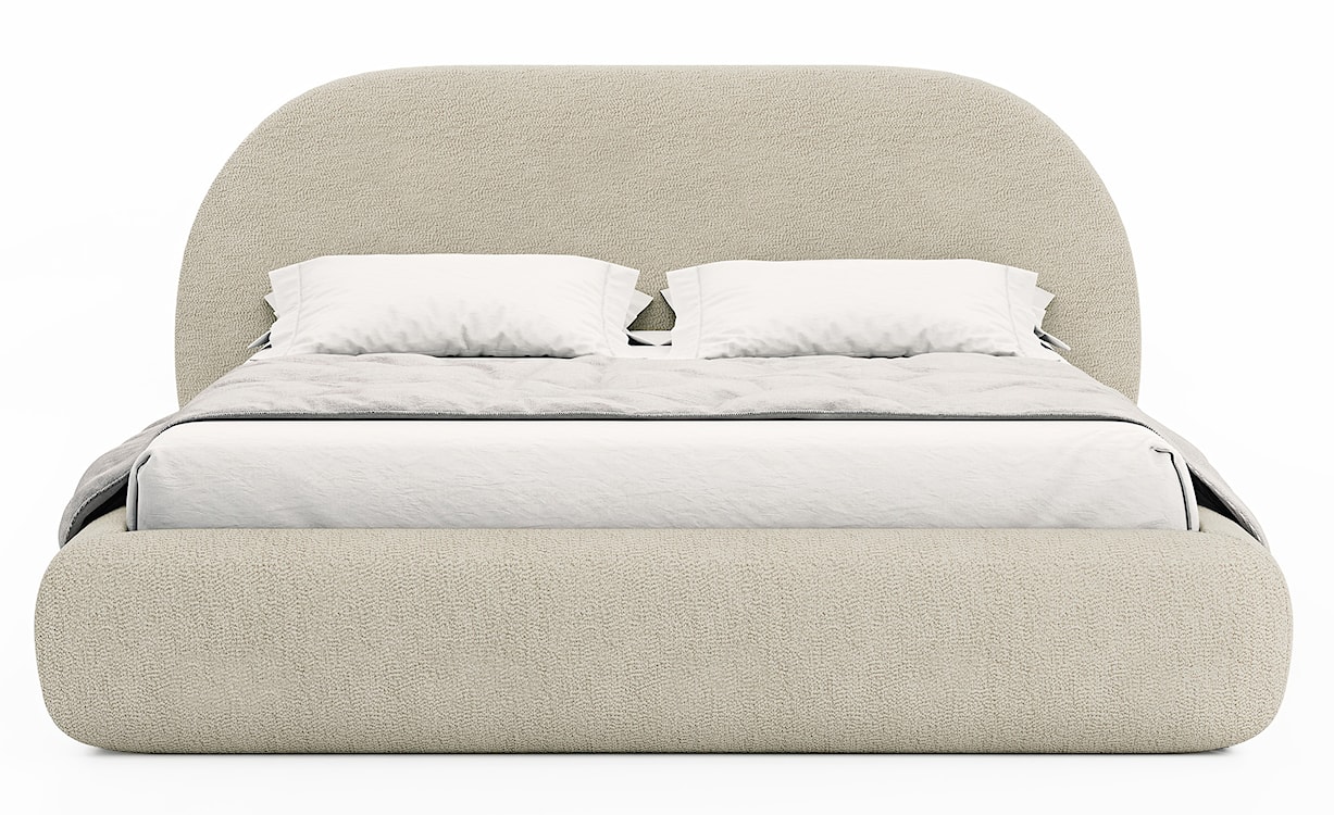 Łóżko tapicerowane 140x200 cm Buvio beżowe boucle  - zdjęcie 8