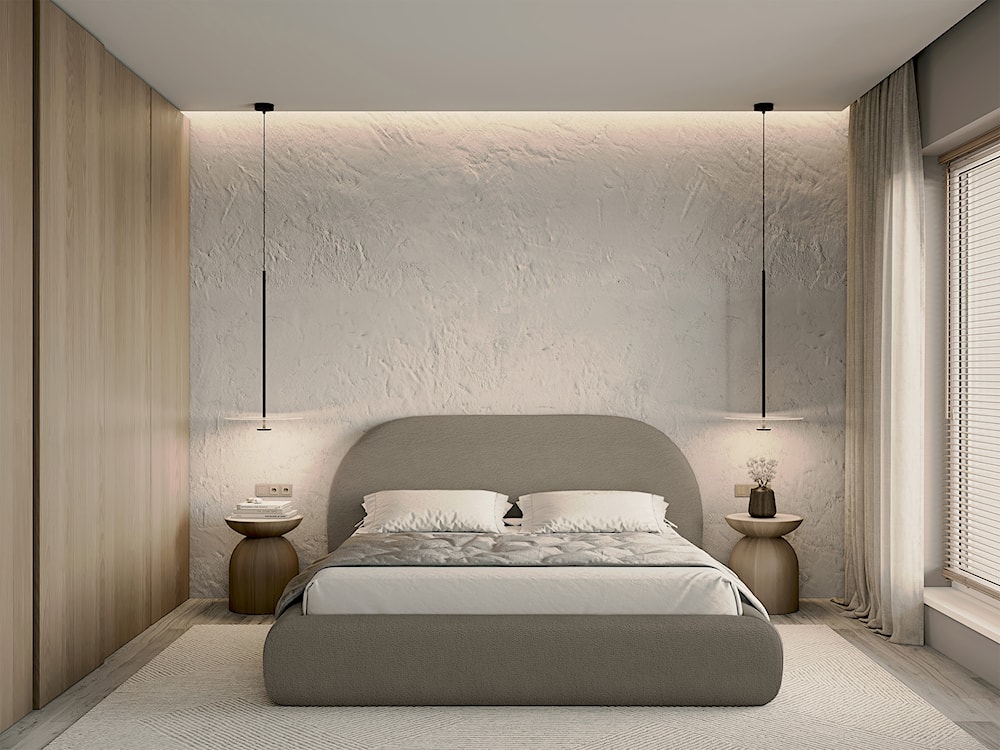 Łóżko tapicerowane 160x200 cm Buvio ciemnobeżowe boucle  - zdjęcie 6