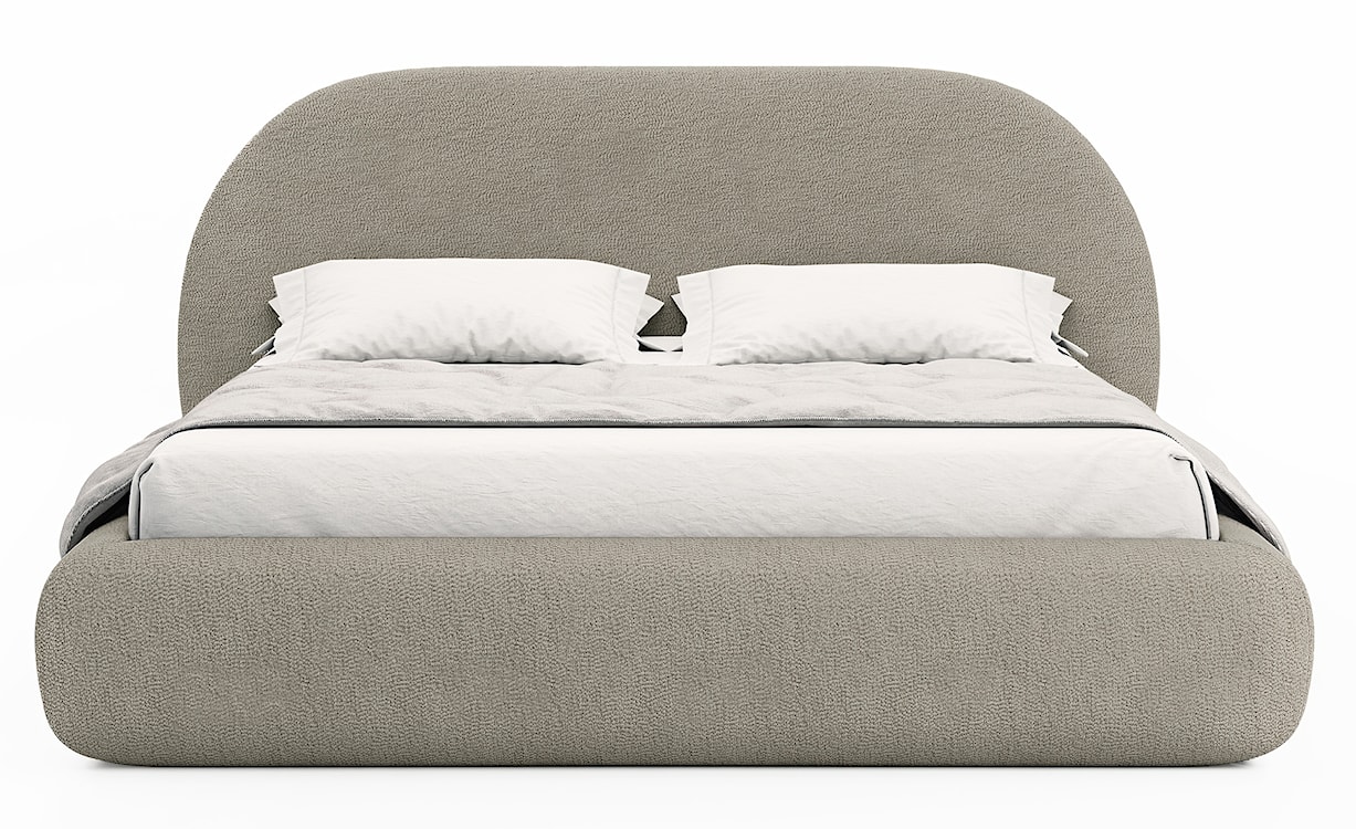 Łóżko tapicerowane 140x200 cm Buvio ciemnobeżowe boucle  - zdjęcie 8