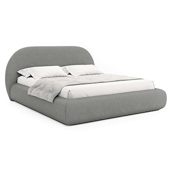 Łóżko tapicerowane 160x200 cm Buvio szare boucle