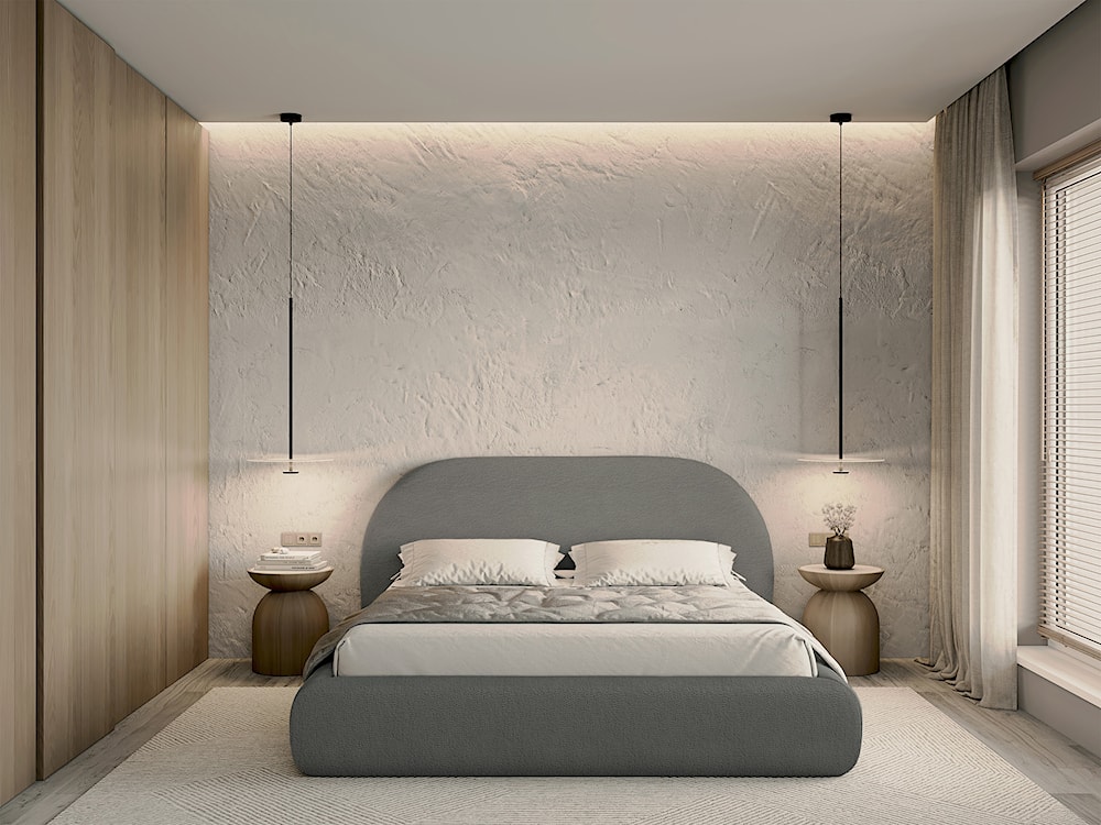 Łóżko tapicerowane 160x200 cm Buvio z pojemnikiem stelaż metalowy szare boucle  - zdjęcie 6