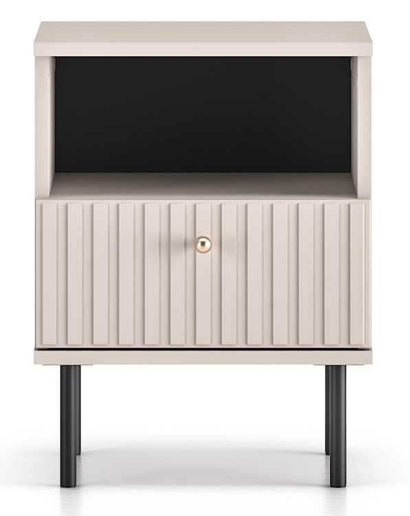 Szafka nocna Caletto z szufladą 40 cm ozdobne lamele kaszmir  - zdjęcie 5