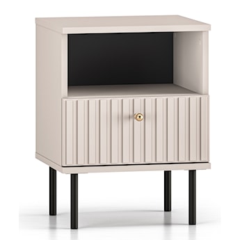 Szafka nocna Caletto z szufladą 40 cm ozdobne lamele kaszmir