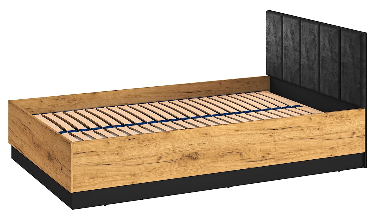 Łóżko młodzieżowe Colt ze stelażem drewnianym 120/200 cm dąb craft/czarny  - zdjęcie 4