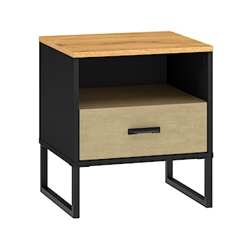 Szafka nocna młodzieżowa Colt z wnęką i szufladą 45 cm dąb craft/czarny/stal