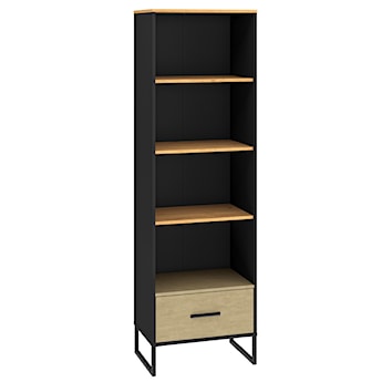 Regał młodzieżowy Colt z półkami i szufladą 58 cm dąb craft/czarny/stal