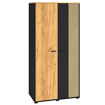Szafa młodzieżowa dwudrzwiowa Colt z drążkami i półkami 90 cm dąb craft/czarny/stal