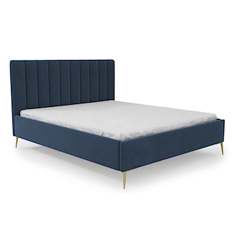 Łóżko tapicerowane 160x200 cm Carmini niebieskie w tkaninie hydrofobowej