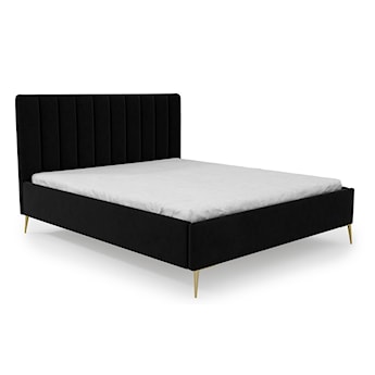 Łóżko tapicerowane 180x200 cm Carmini czarne w tkaninie hydrofobowej