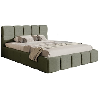 Łóżko tapicerowane 140x200 cm Cloudy oliwkowe szenil hydrofobowy