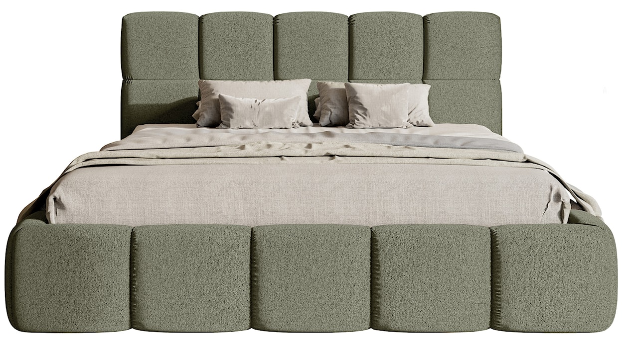 Łóżko tapicerowane 180x200 cm Cloudy oliwkowe szenil hydrofobowy  - zdjęcie 4