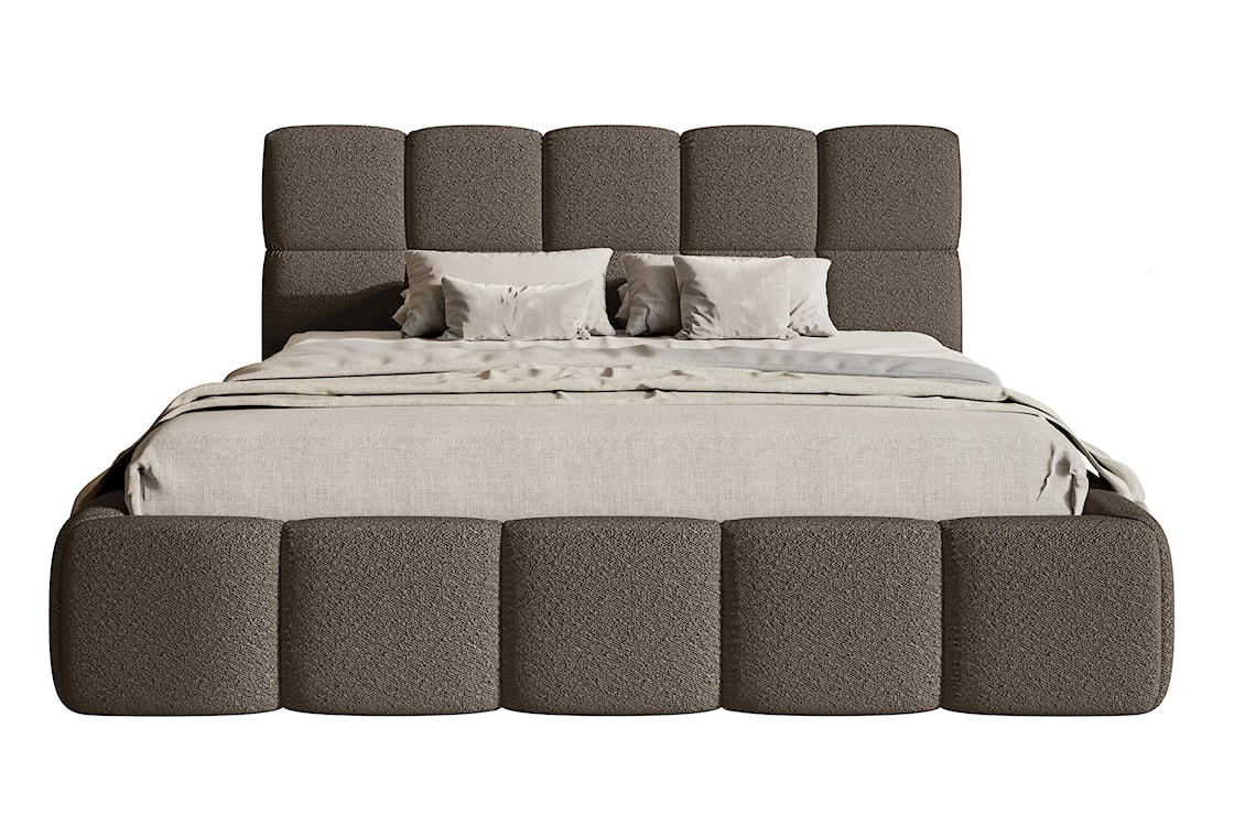 Łóżko tapicerowane 180x200 cm Cloudy brązowe boucle  - zdjęcie 5