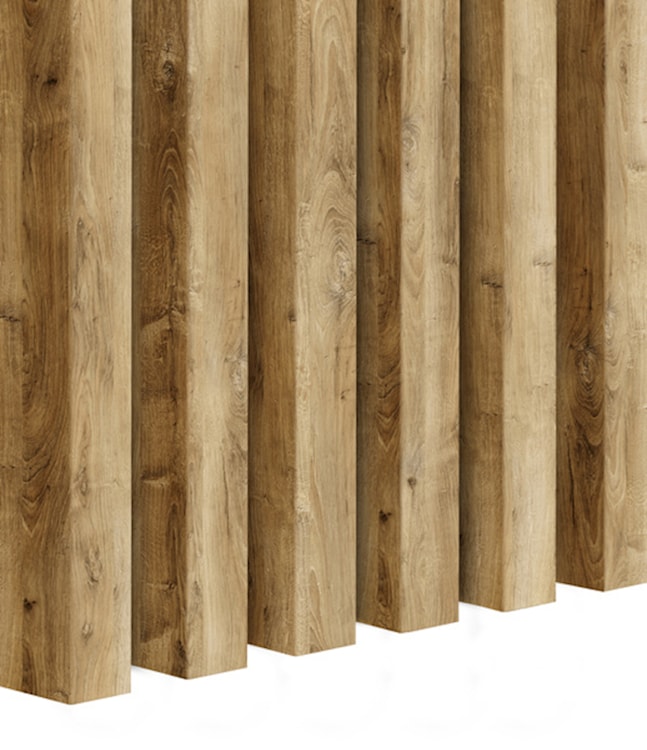 Stolik kawowy Dassoli okrągły z lamelami 90 cm Ciemny beton/Dąb Lancelot  - zdjęcie 2