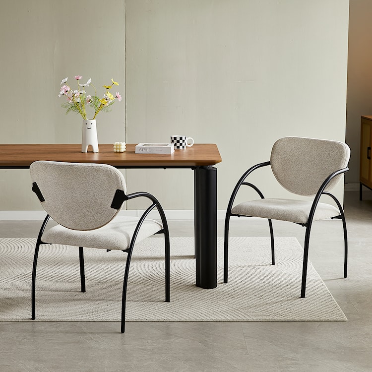 Krzesło tapicerowane Novaric jasnobeżowy szenil  - zdjęcie 3