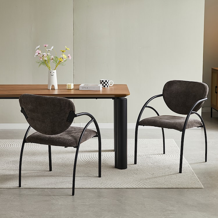 Krzesło tapicerowane Novaric brązowy szenil  - zdjęcie 3