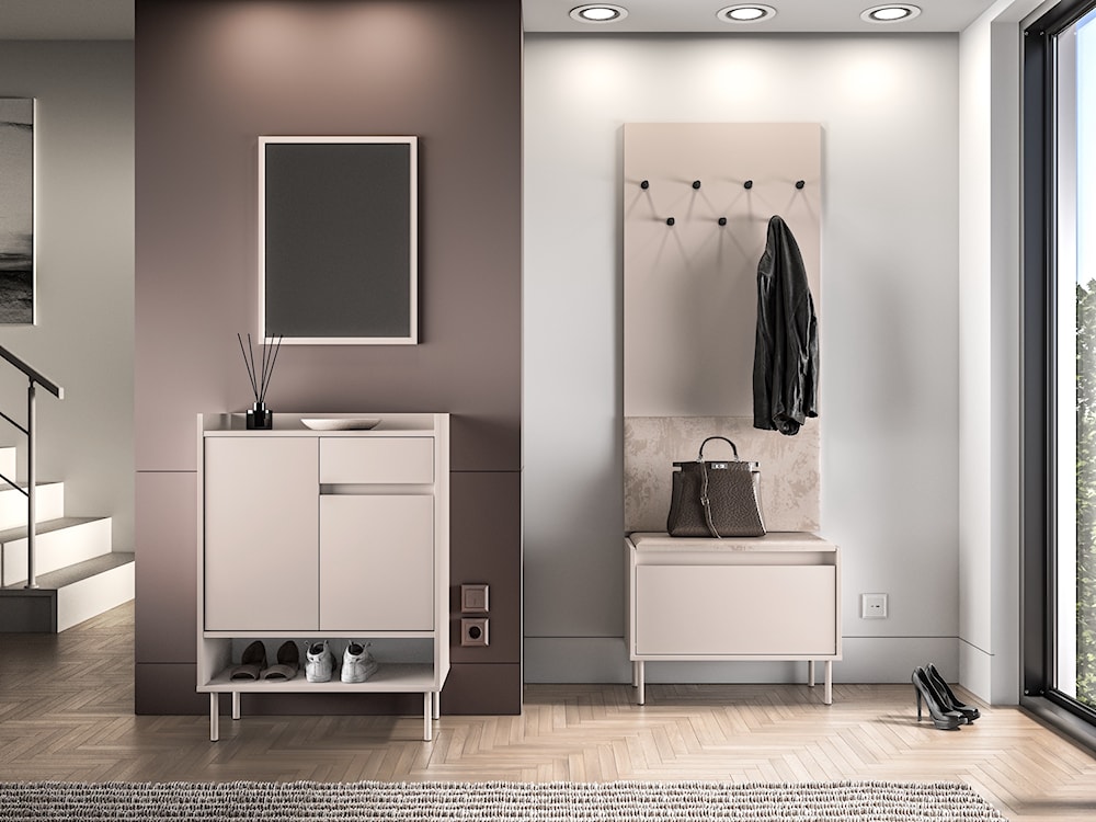 Szafka dwudrzwiowa na buty Dioce z szufladą 70 cm Kaszmir  - zdjęcie 3