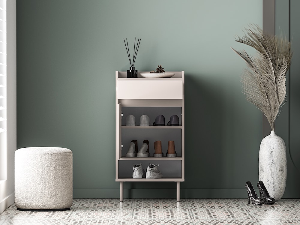 Szafka jednodrzwiowa na buty Dioce z szufladą 50 cm Kaszmir  - zdjęcie 8
