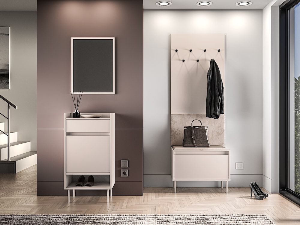 Szafka jednodrzwiowa na buty Dioce z szufladą 50 cm Kaszmir  - zdjęcie 3