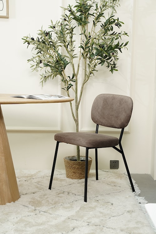 Krzesło tapicerowane Brevery brązowe  - zdjęcie 5