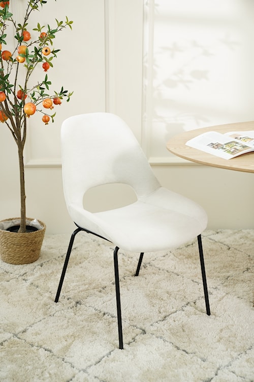 Krzesło tapicerowane Secribed kremowe  - zdjęcie 7