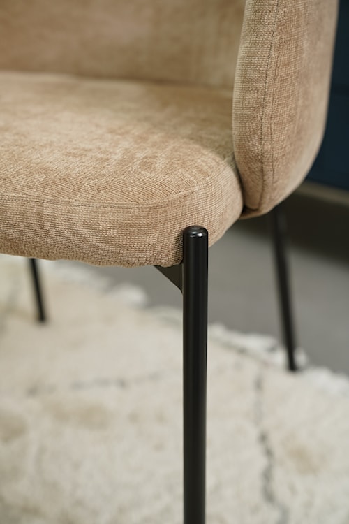 Krzesło tapicerowane Micates z podłokietnikami brązowe  - zdjęcie 21